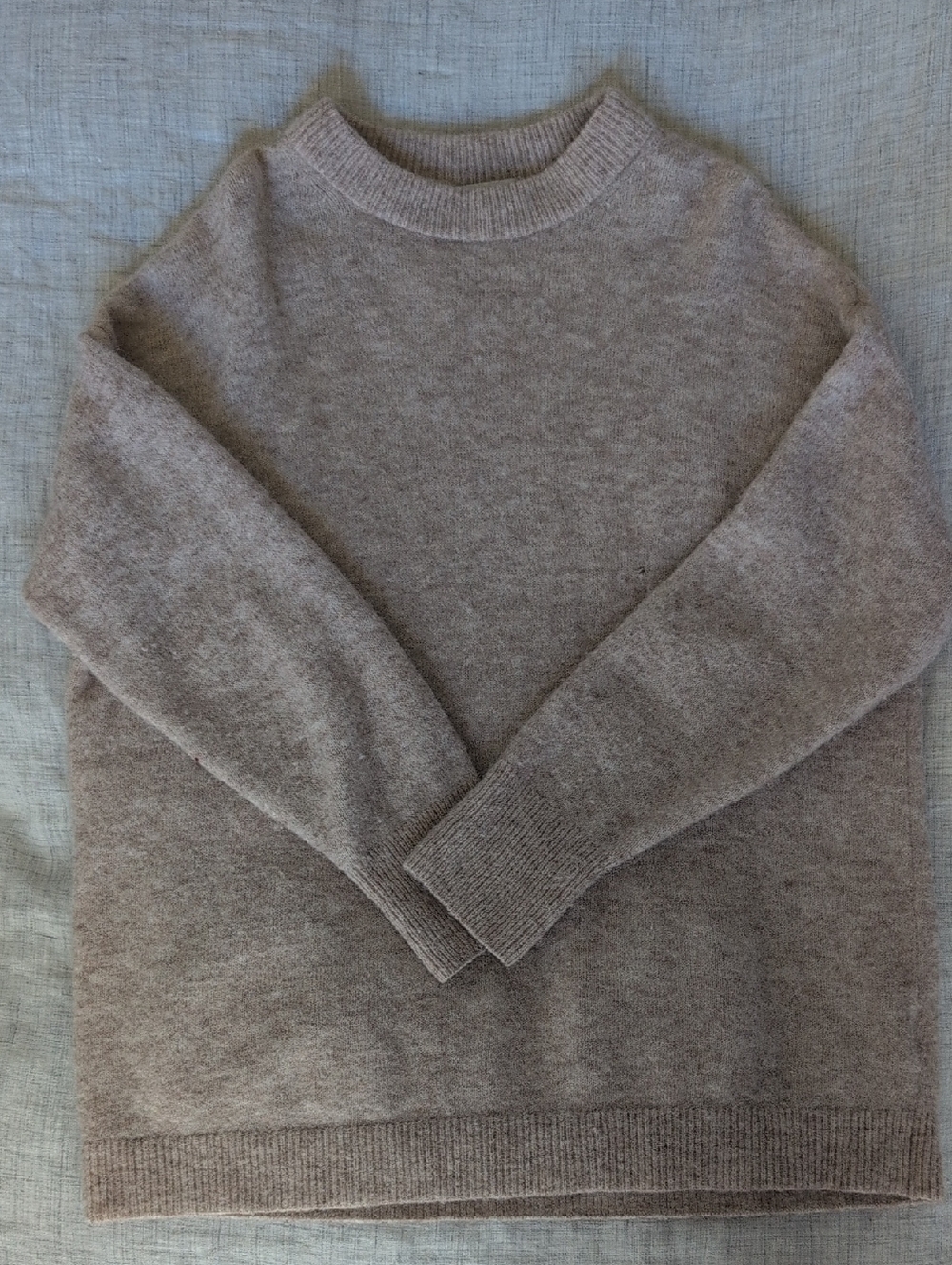 Oversized Wool Blend Sweater Light Taupe